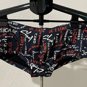 MR. TURK Te Amo Navy Blue Swim Briefs LARGE